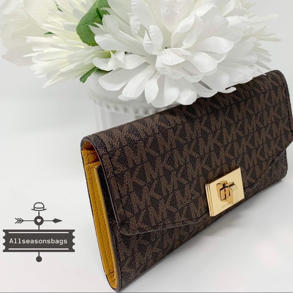 Michael Kors Cassie Large trifold Wallet brown new - Picture 2 of 6
